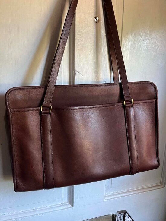 Coach Handbags - Coach Vintage 80s Shoulder Brief Bag Tote Leather 5230 Brown